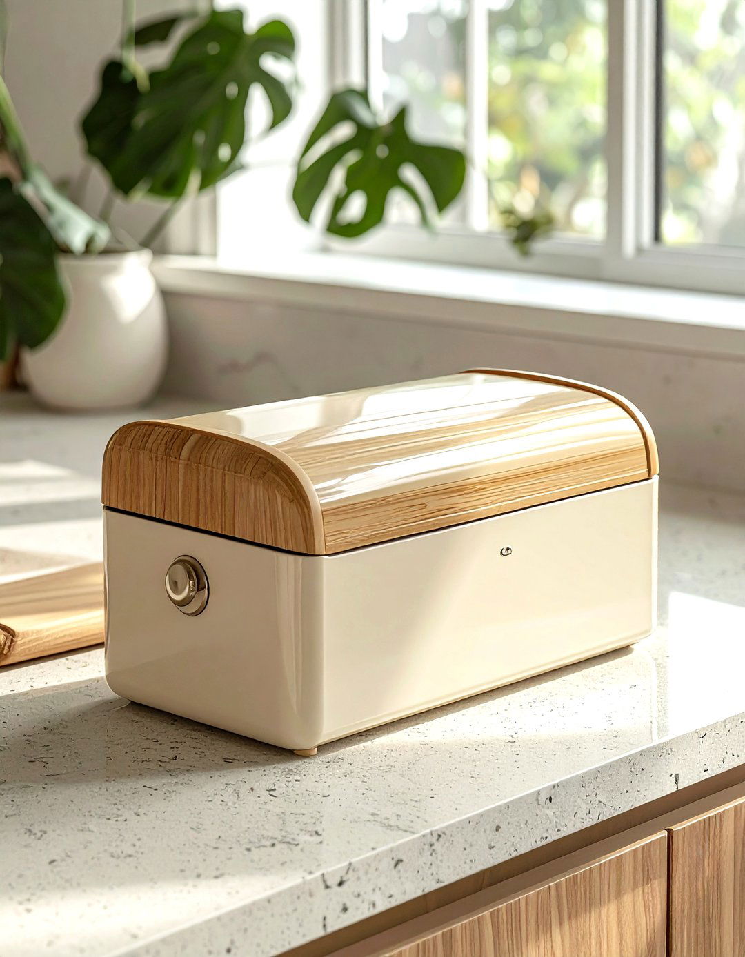 Beige Bread Box - 30 beige kitchen accessories ideas
