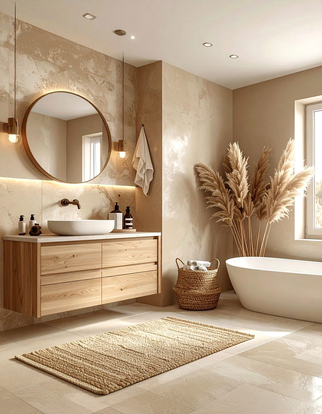 Beige Brown Bathroom - 30 warm brown bathroom ideas