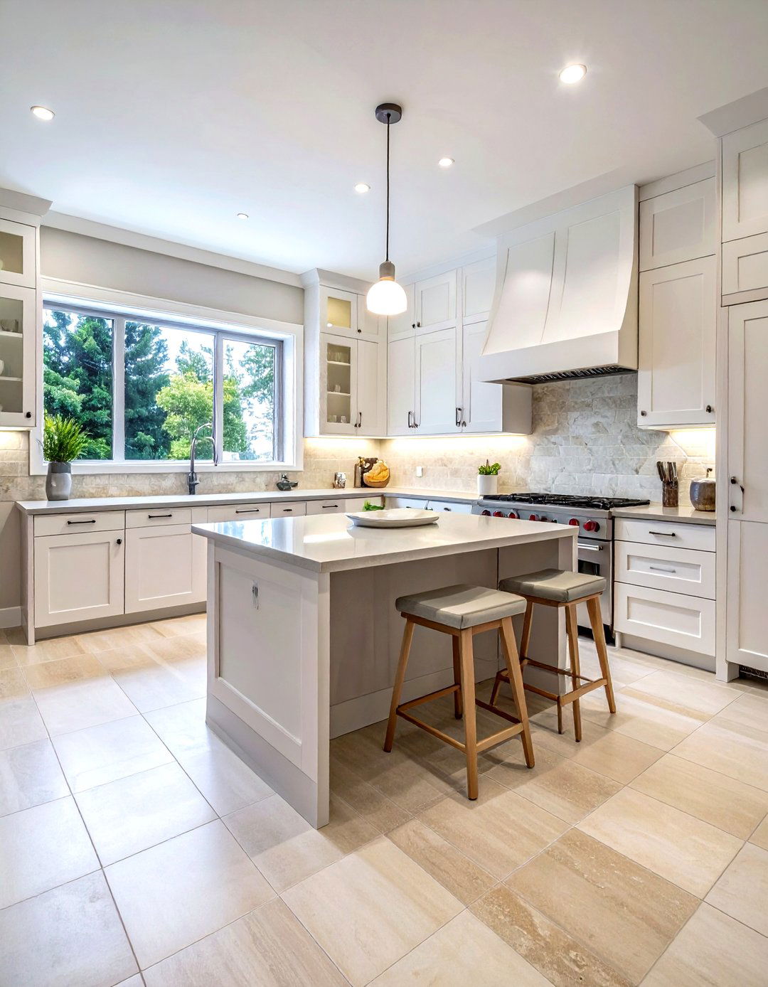 Beige Ceramic Kitchen Tile - 30 tile floor kitchen ideas