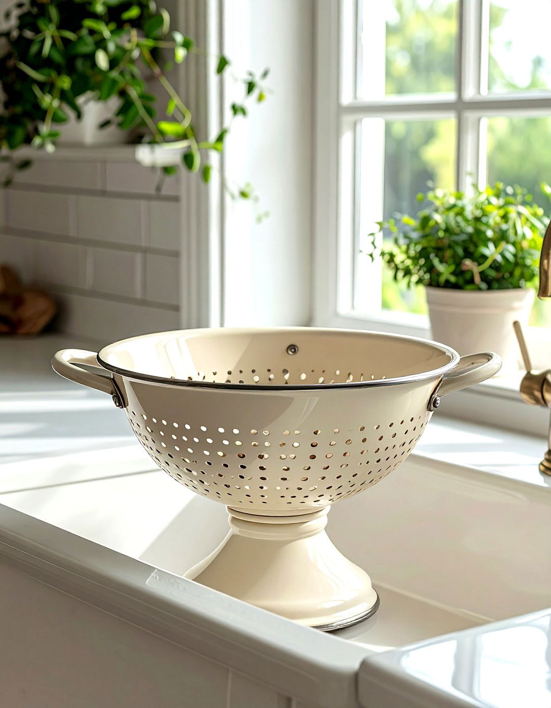Beige Colander - 30 beige kitchen accessories ideas