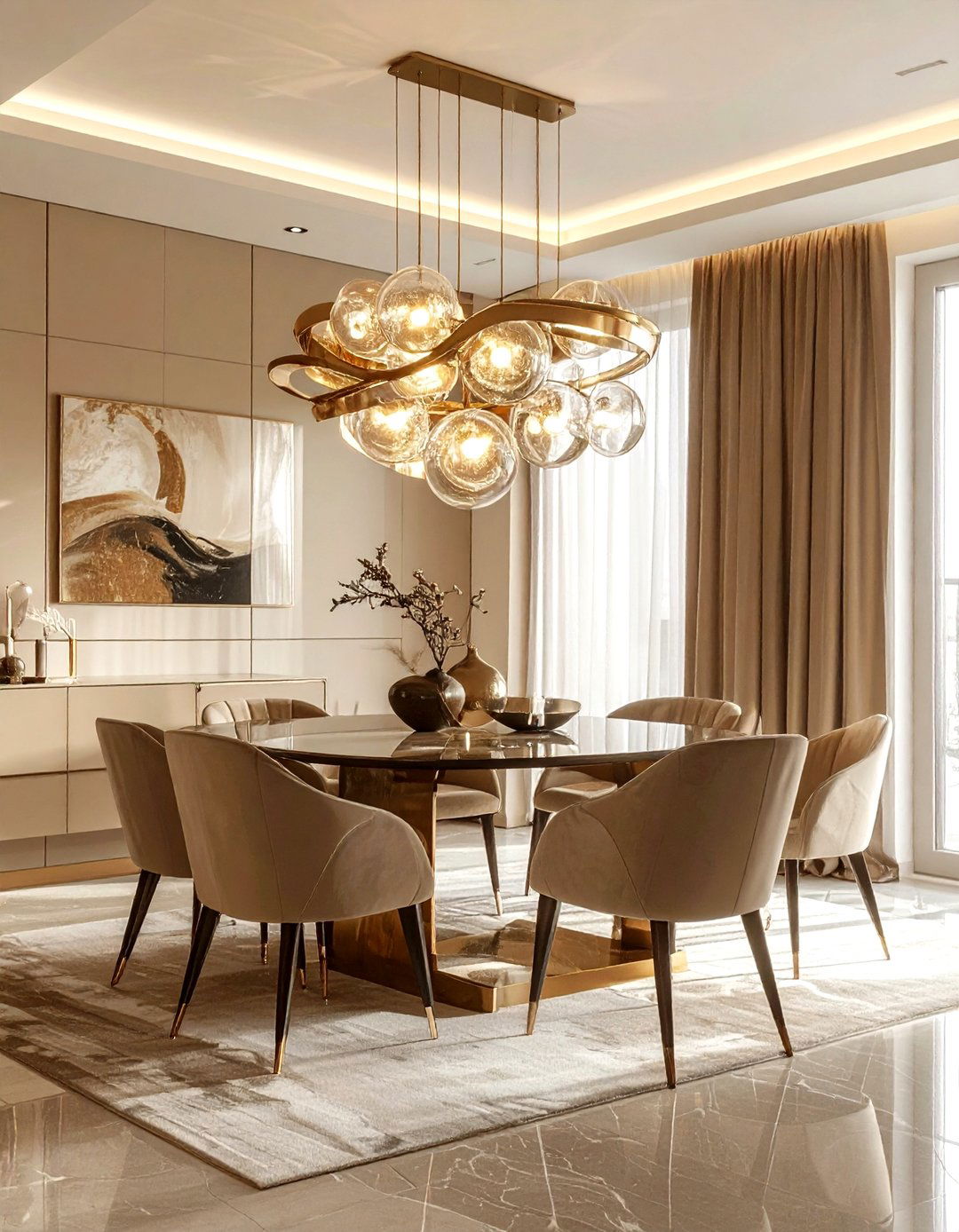 Beige Dining Room Statement Lighting - 30 beige dining room decor ideas