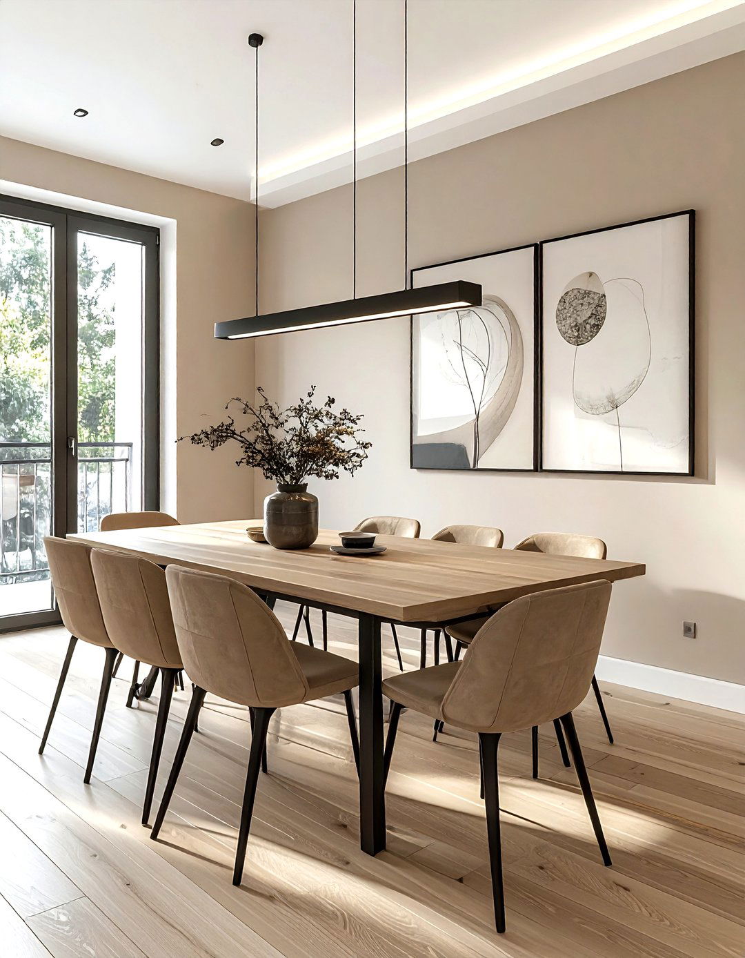 Beige Dining Room With Black Accents - 30 beige dining room design ideas