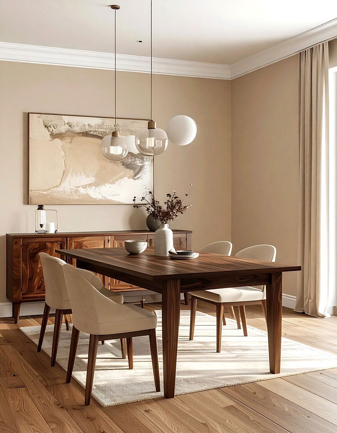 Beige Dining Room With Wood Table - 30 beige dining room ideas