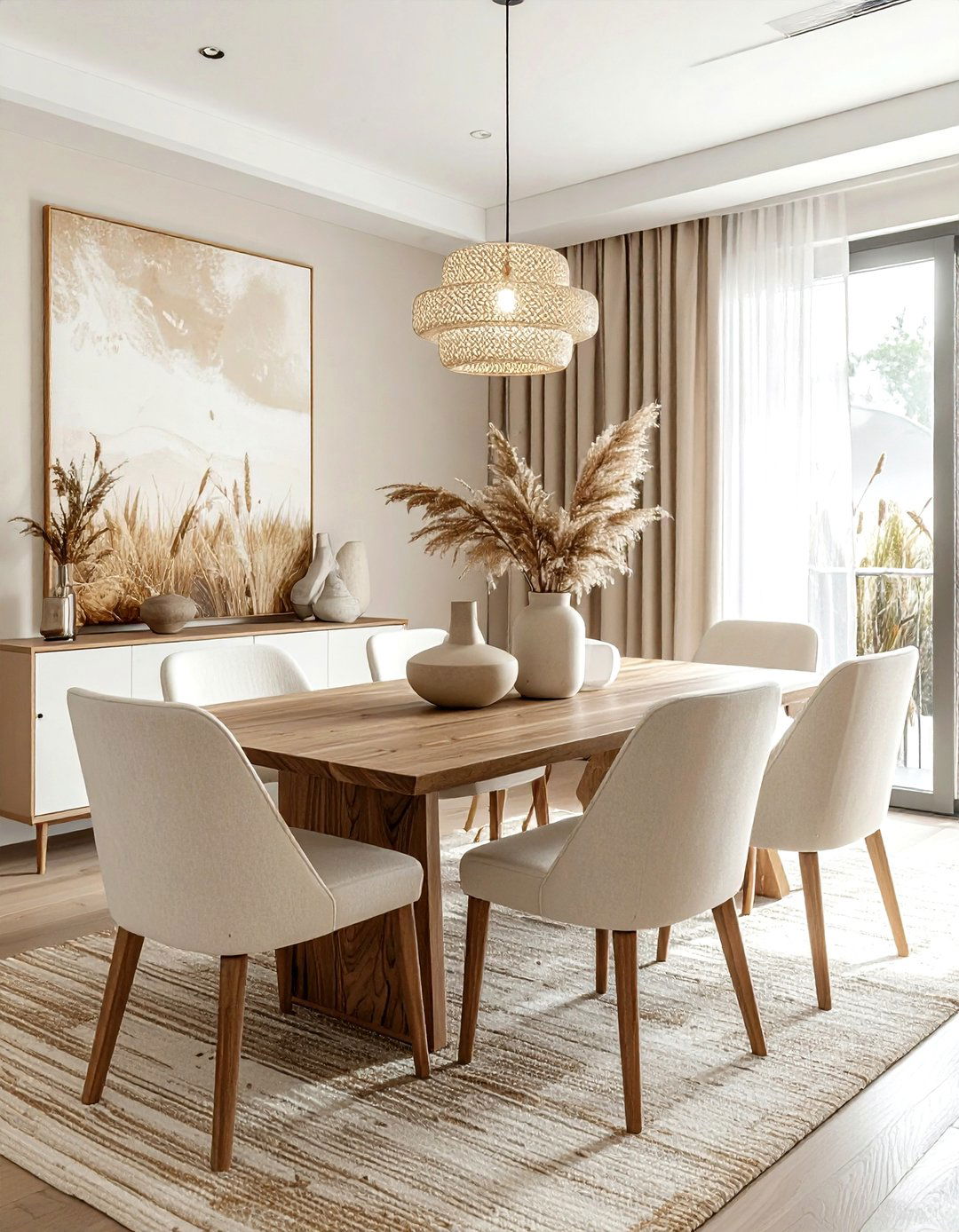 Beige Grasscloth Wallpaper - 30 subtle wallpaper dining room ideas