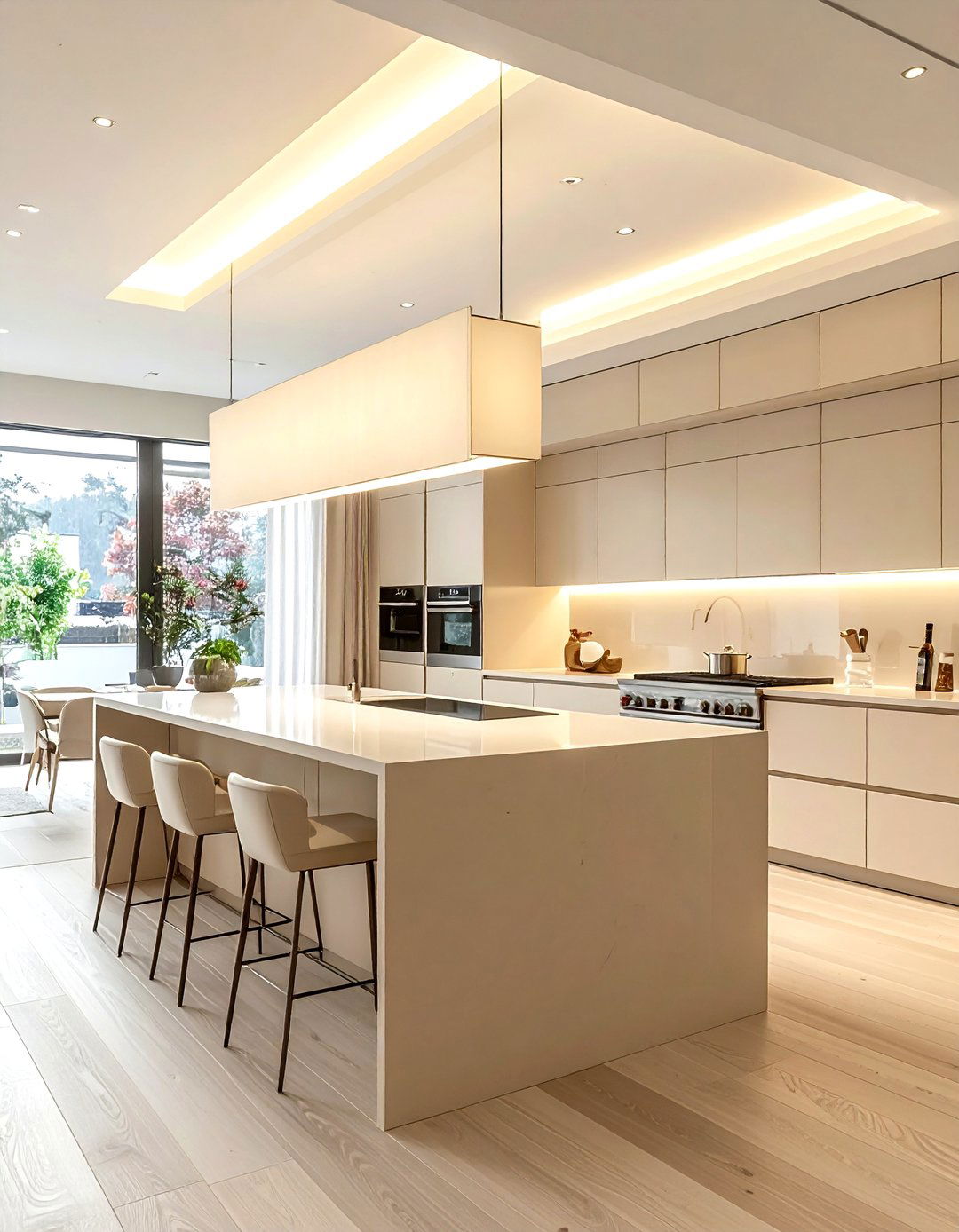 Beige Island Lighting - 30 beige kitchen decor ideas