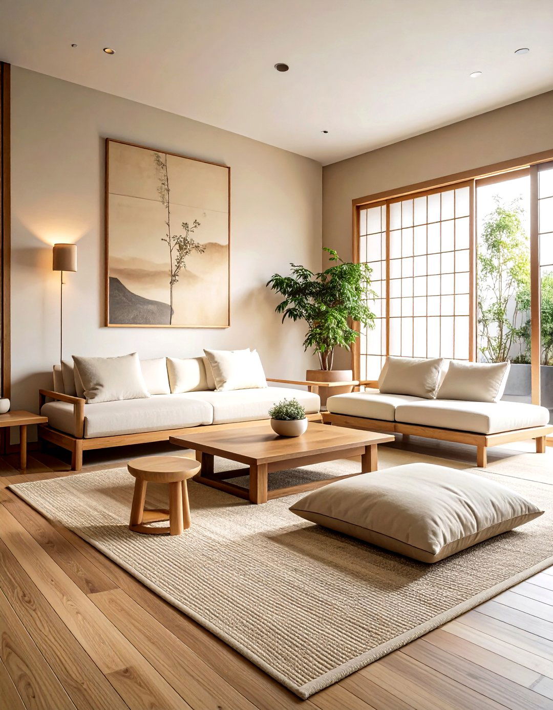 Beige Japandi Living Room - 30 scandinavian beige living room ideas