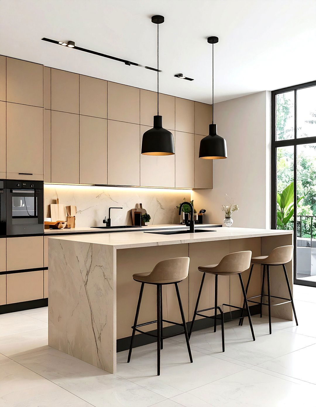 Beige Kitchen Black Accents - 30 warm beige kitchen ideas