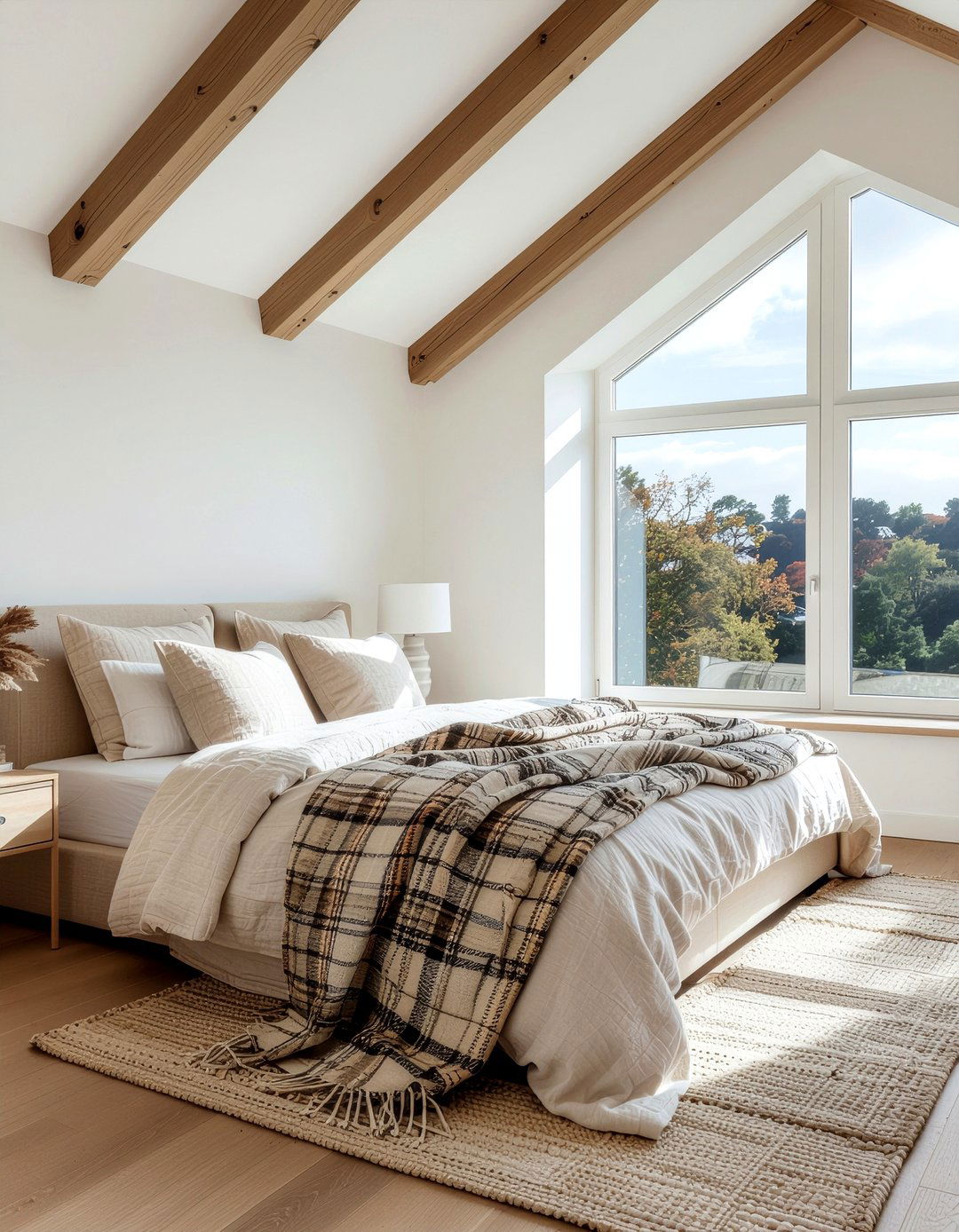 Beige Linen Bedding - 30 light academia bedroom ideas