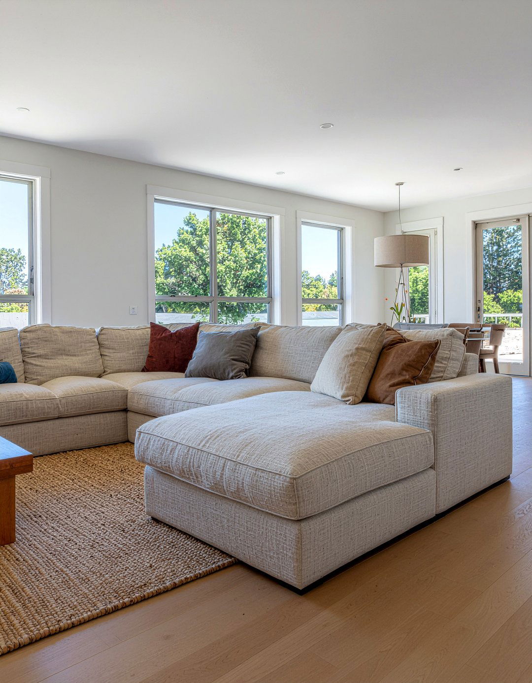 Beige Linen Sectional - 30 linen living room ideas