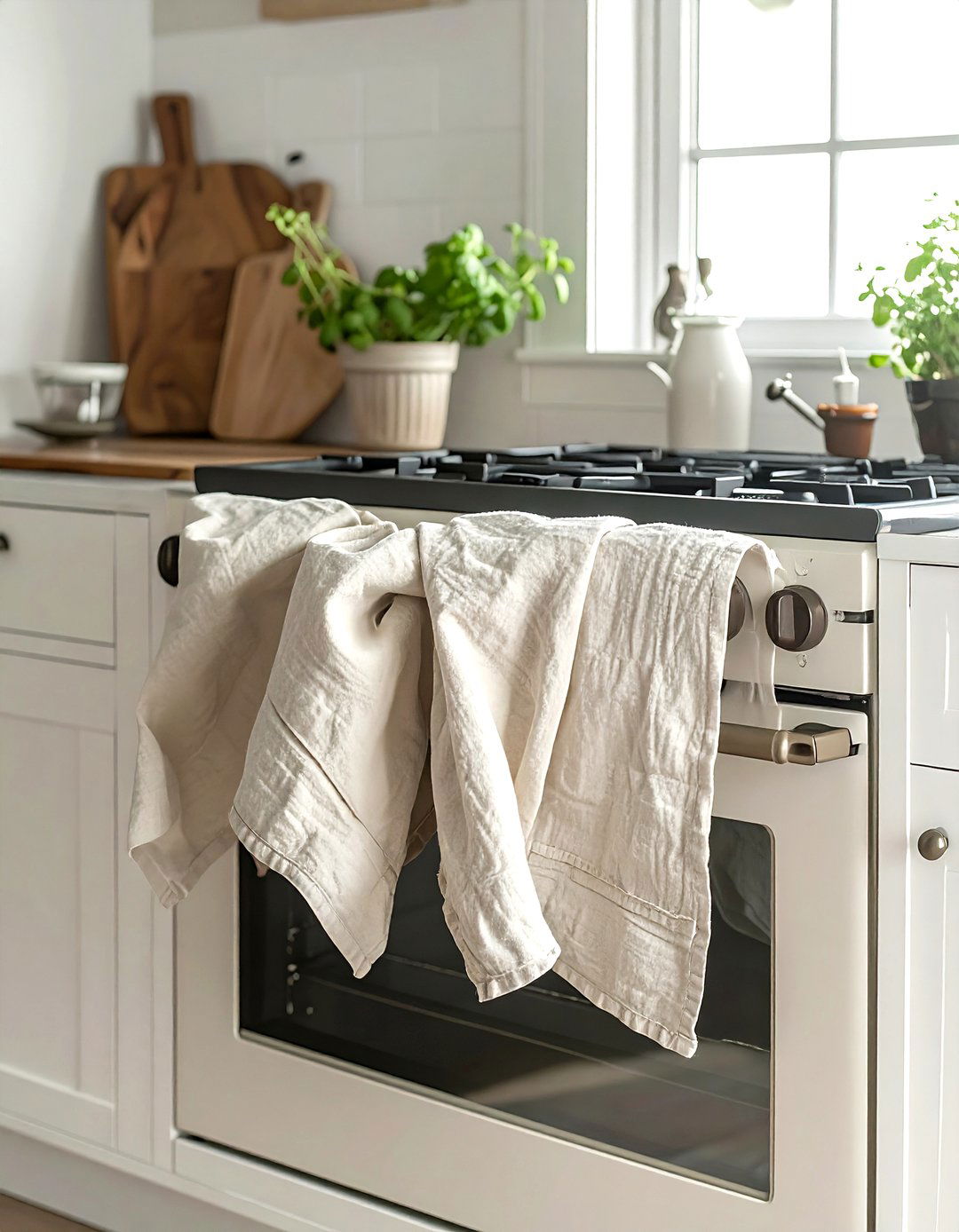 Beige Linen Tea Towels - 30 beige kitchen accessories ideas