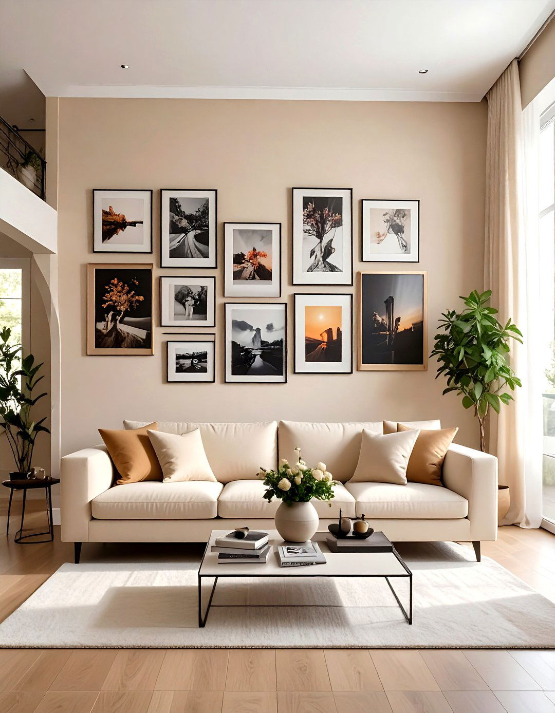 Beige Living Room Gallery Wall - 30 living room beige walls
