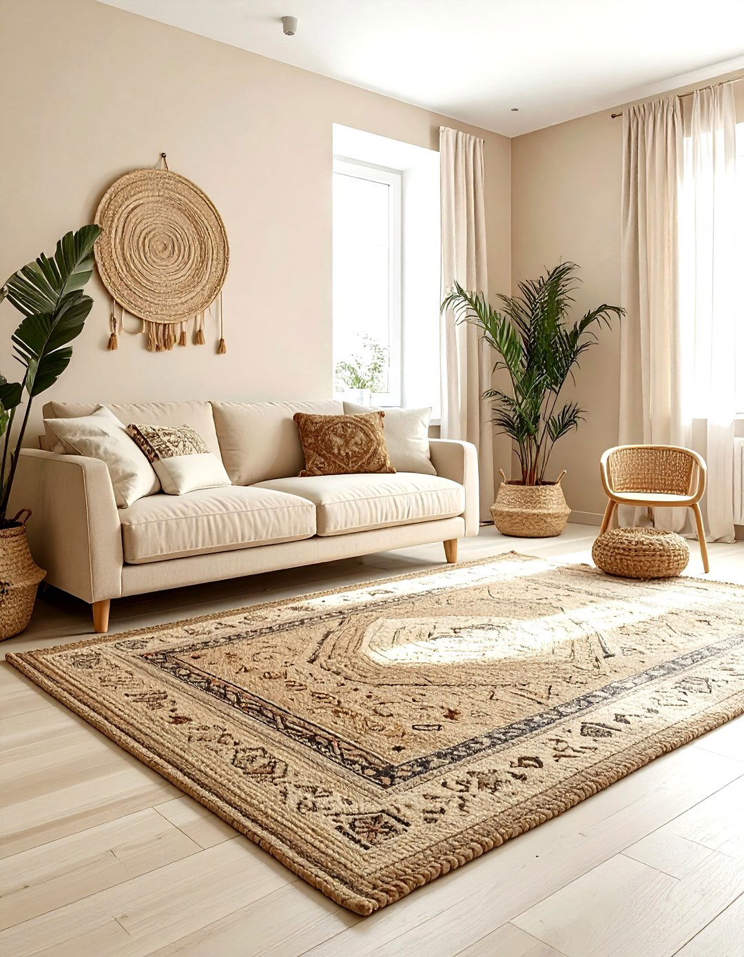 Beige Living Room Layered Rugs - 30 living room beige walls