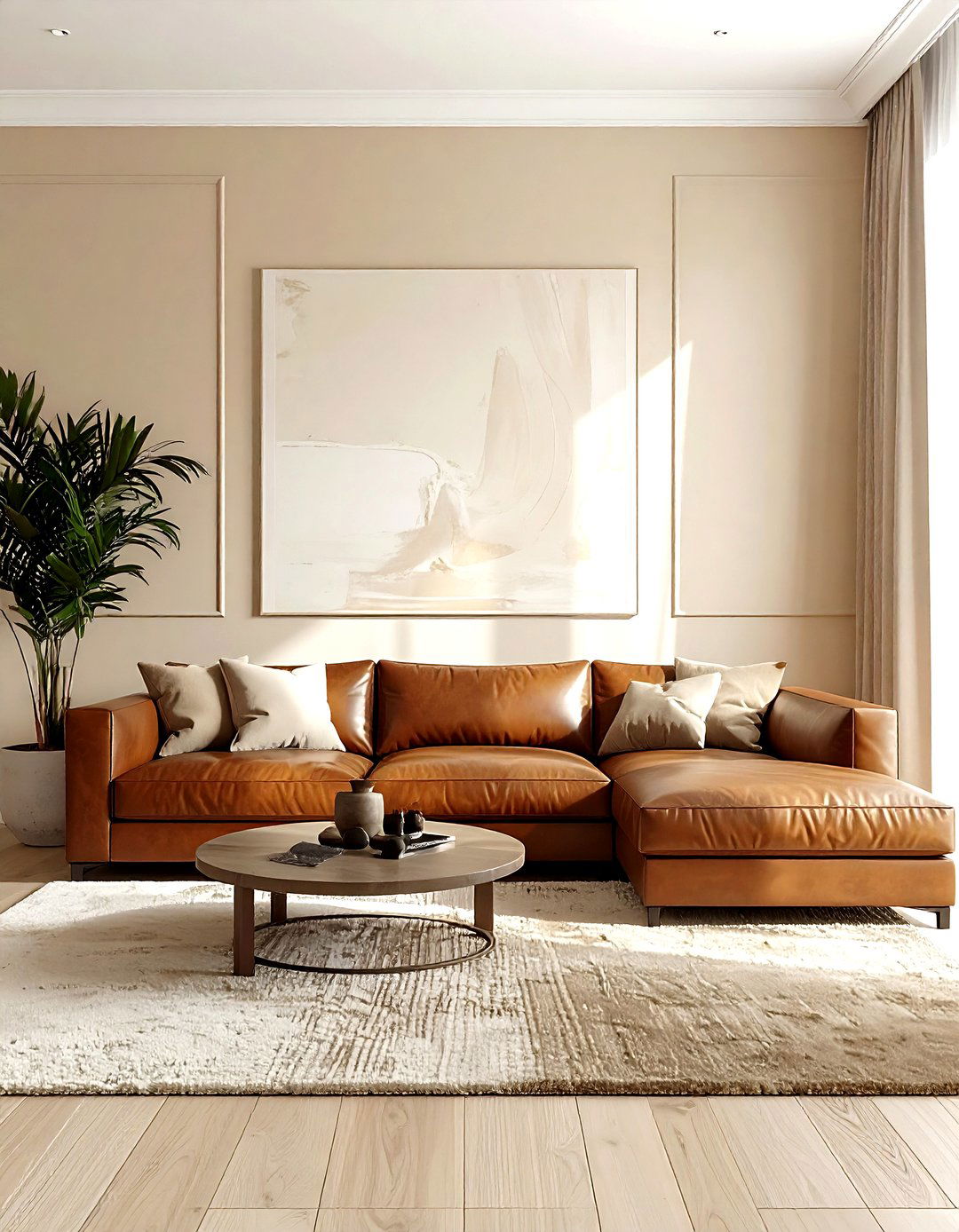Beige Living Room Leather Sofa - 30 living room beige walls