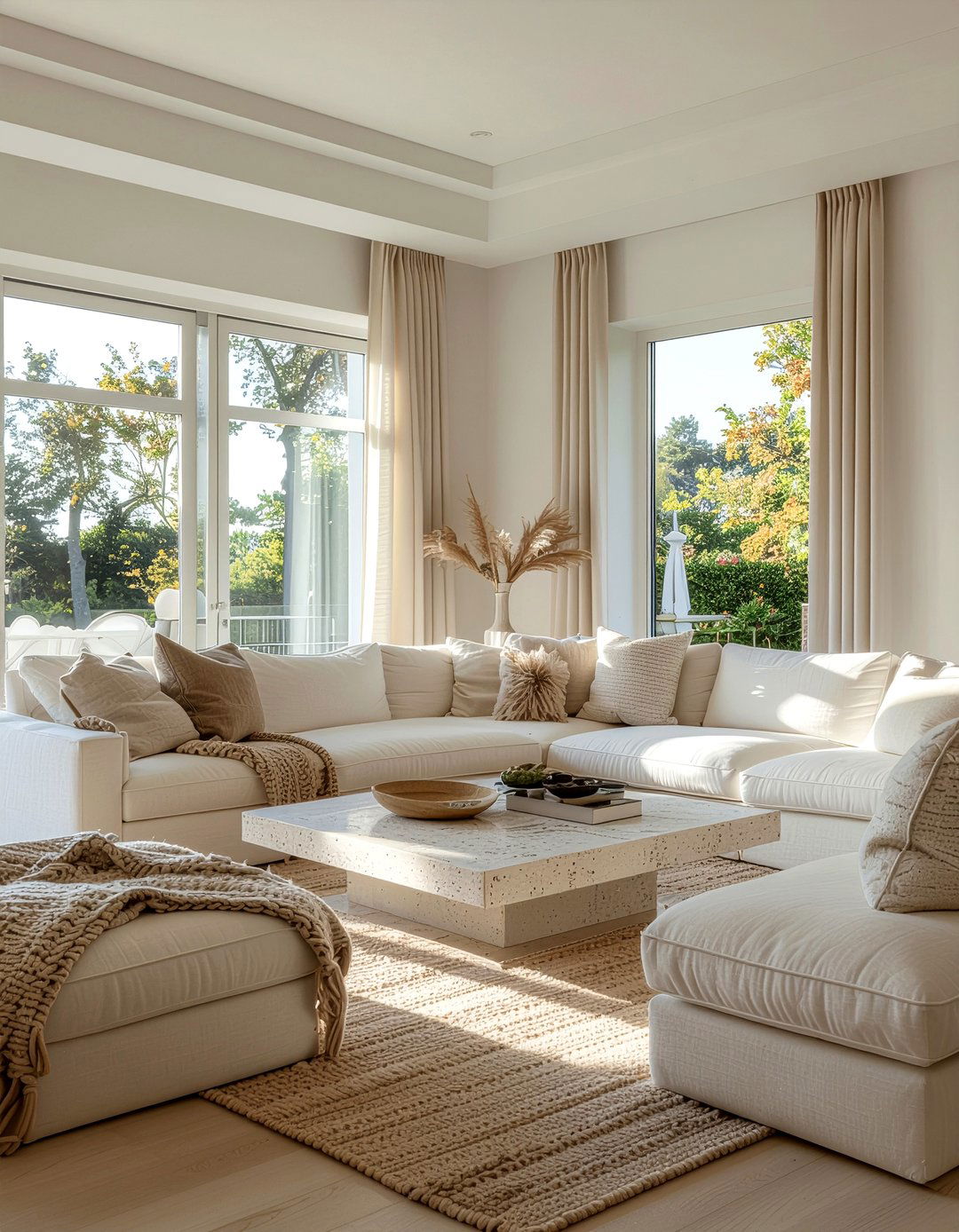 Beige Monochromatic Living Room - 30 luxe living room ideas
