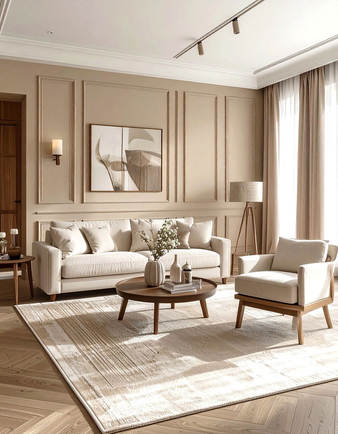 Beige Recessed Panel Living Room - 30 living room recessed panel ideas