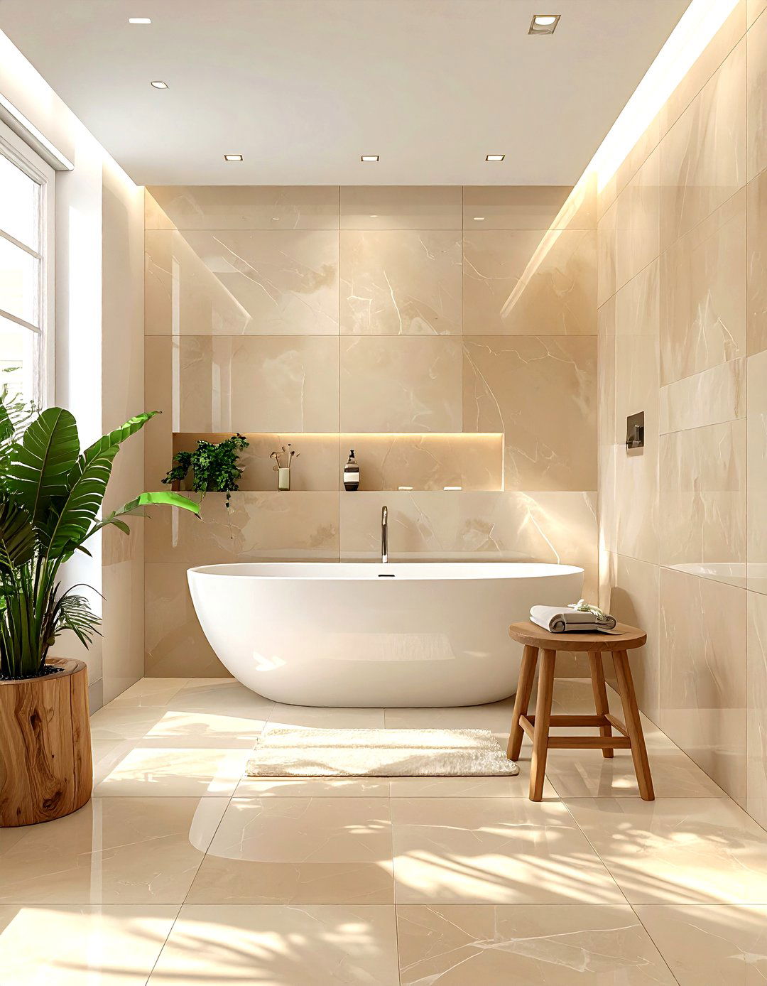 Beige Tile Bathroom - 30 warm tan bathroom ideas