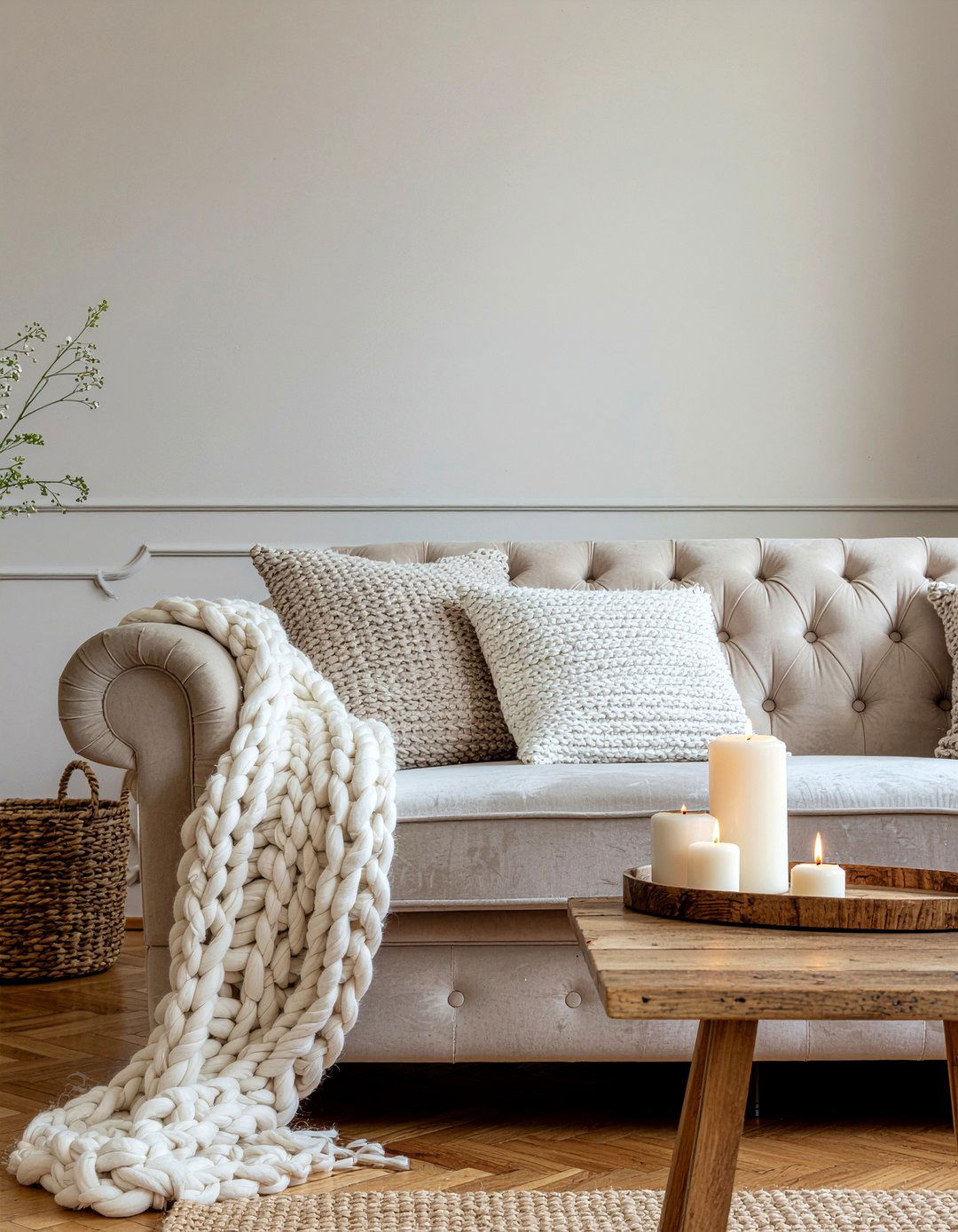 Beige Tufted Fabric Sofa - 30 living room tufted sofa ideas