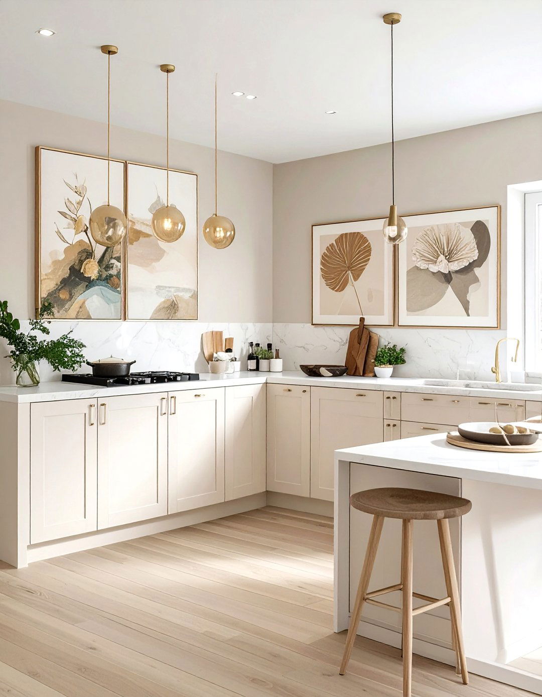 Beige Wall Art - 30 beige kitchen decor ideas