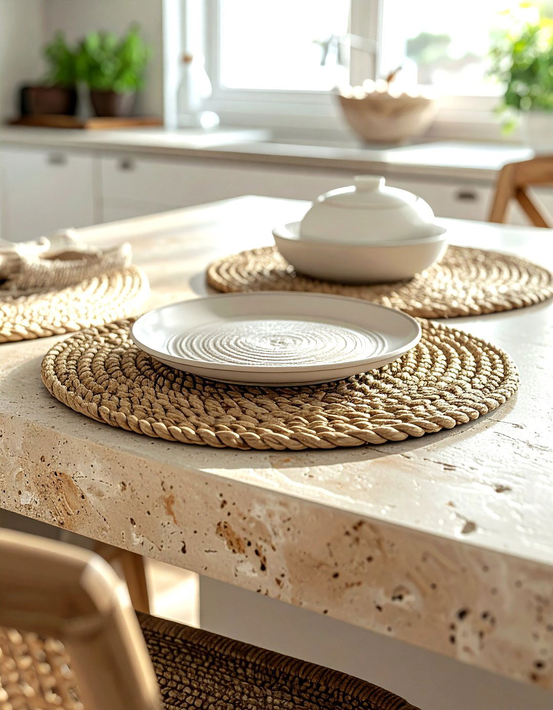 Beige Woven Placemats - 30 beige kitchen accessories ideas