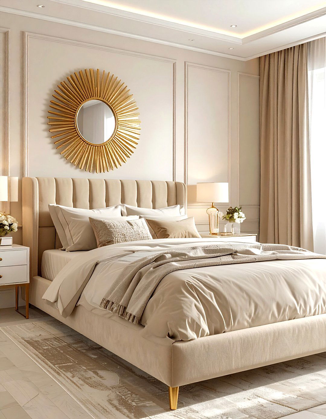 Beige and gold bedroom - 30 modern beige bedroom ideas