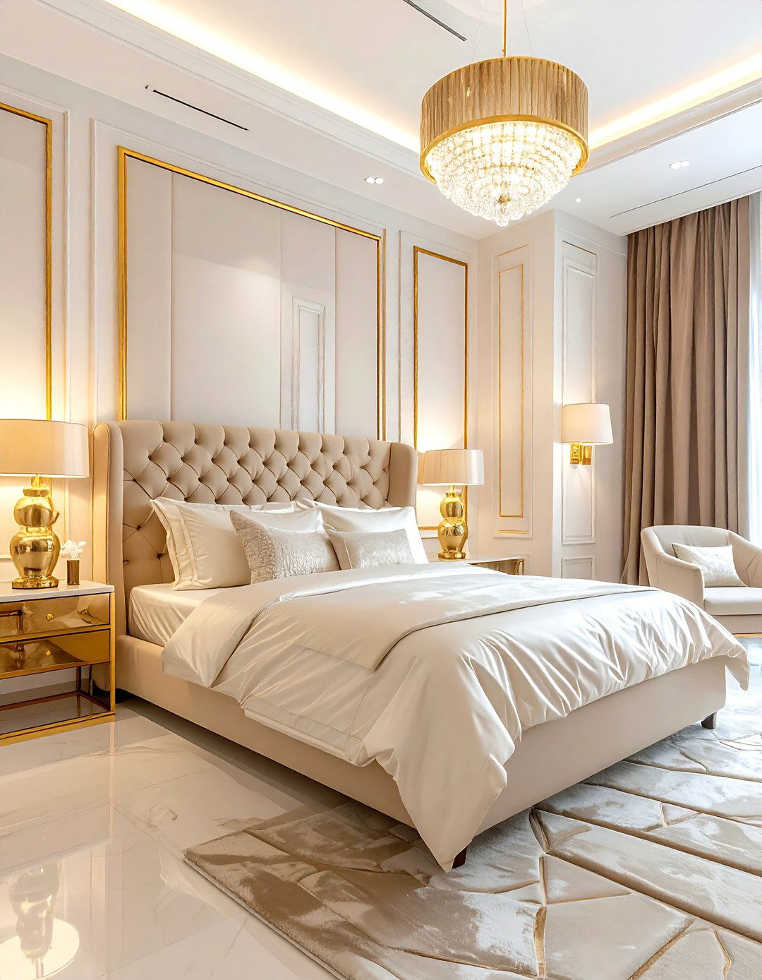Beige and gold master suite - 30 warm color scheme ideas