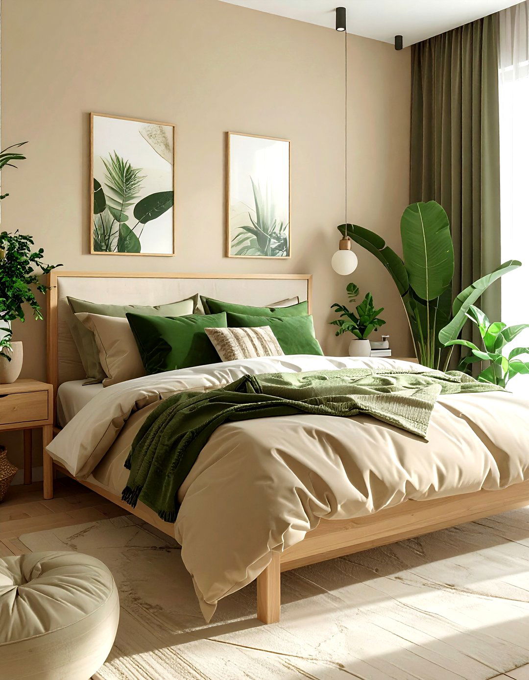Beige and green bedroom - 30 modern beige bedroom ideas