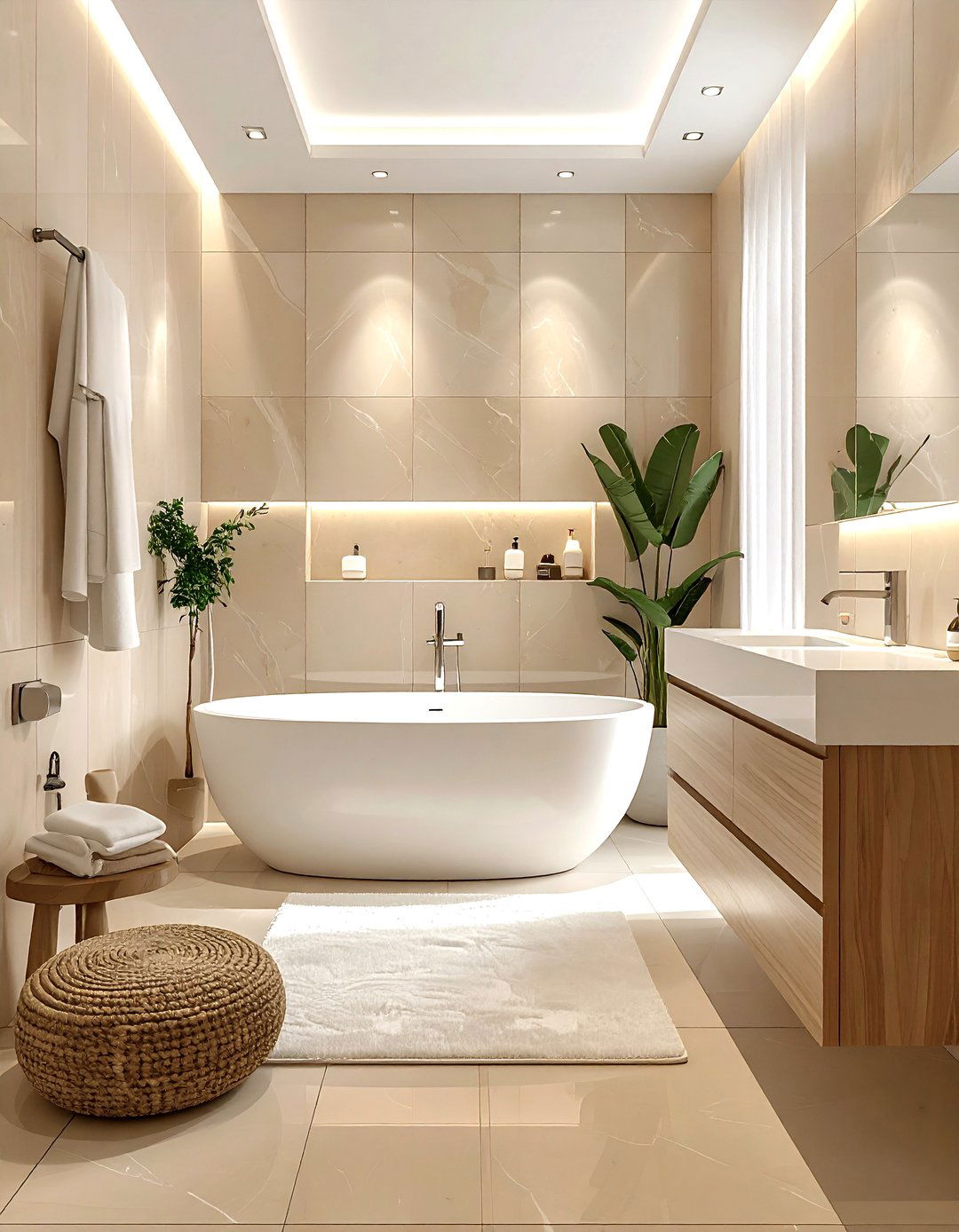 Beige and white bathroom - 30 beige bathroom design ideas