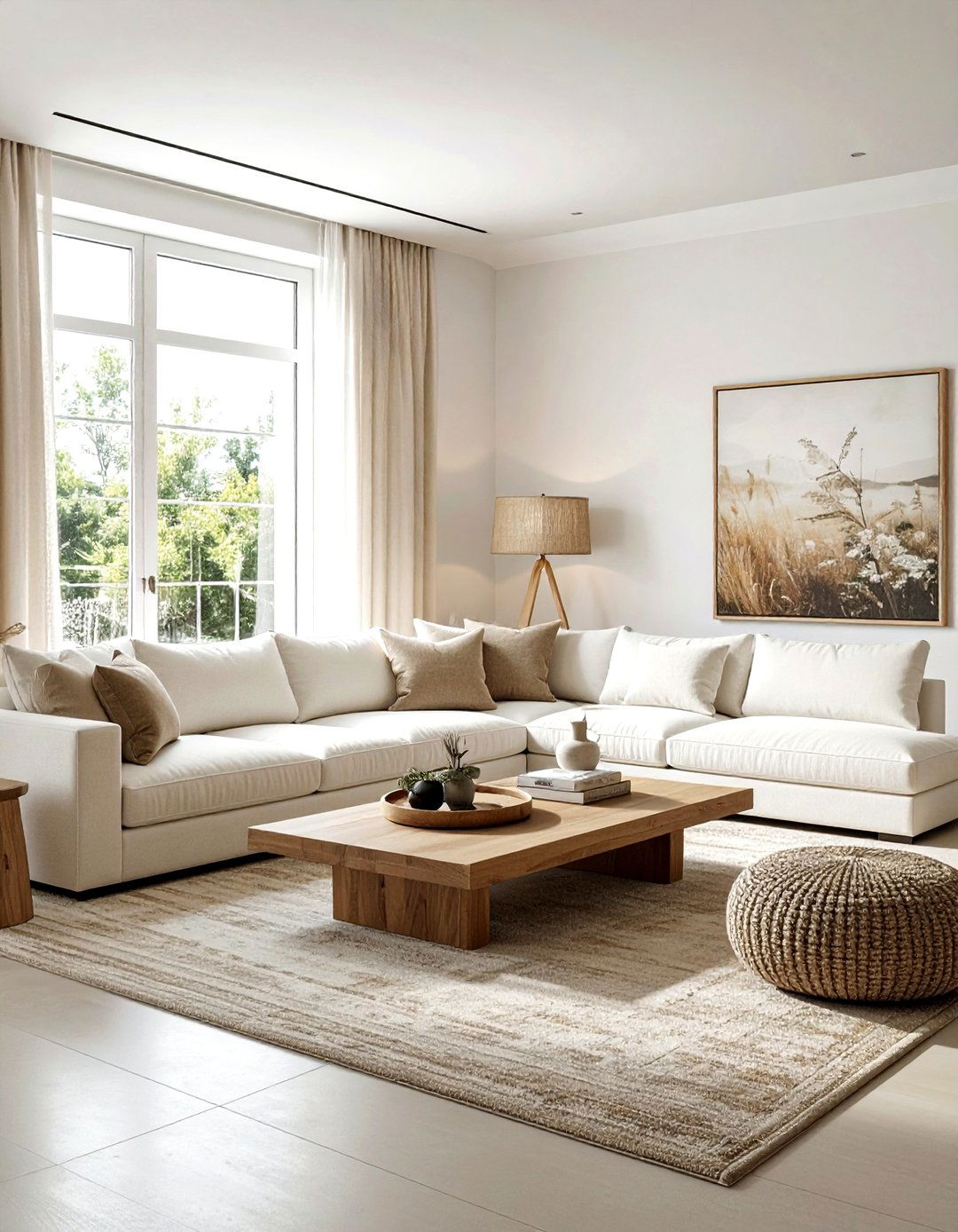 Beige and white living room - 30 white living room ideas