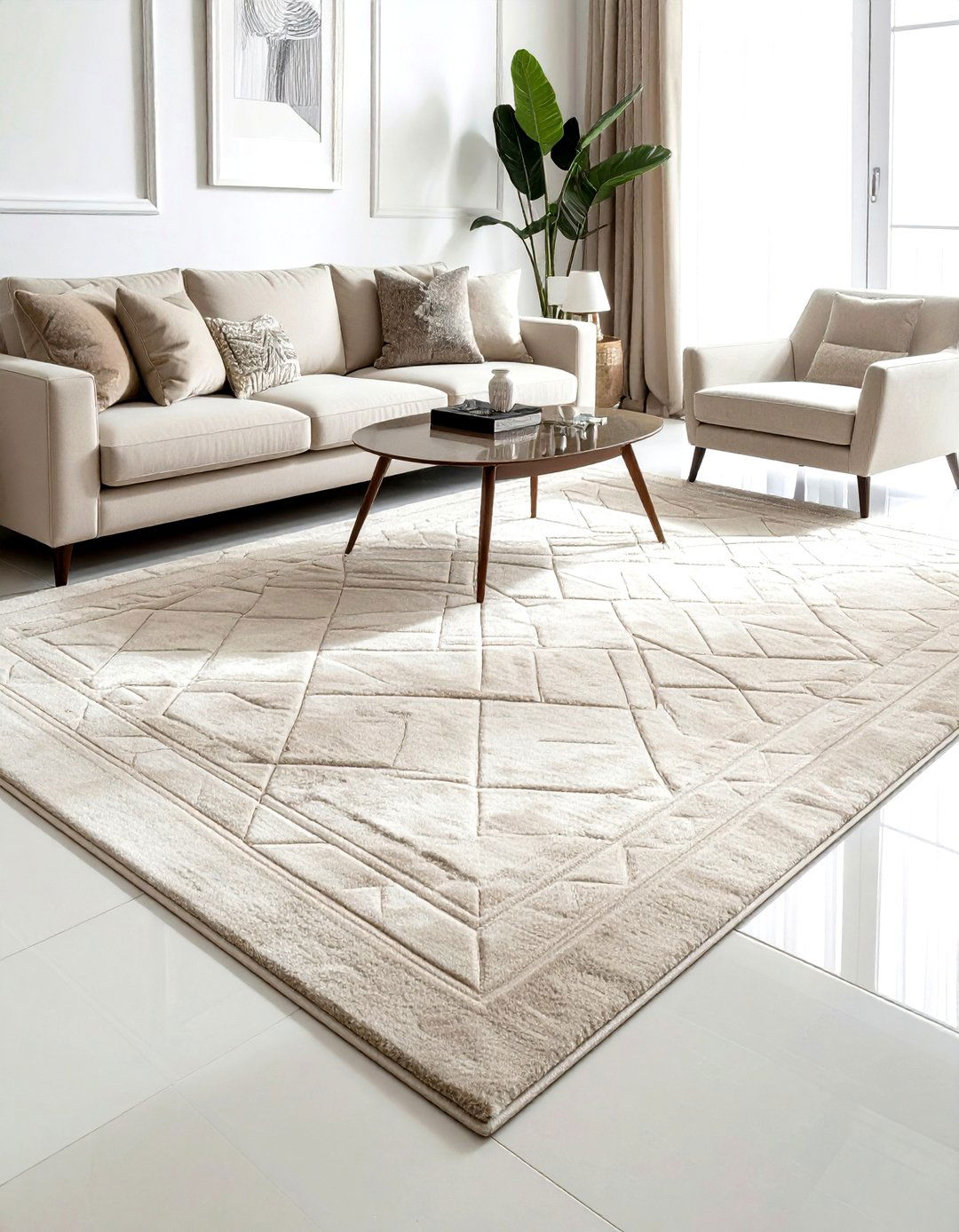 Beige area rug - 30 beige decor ideas