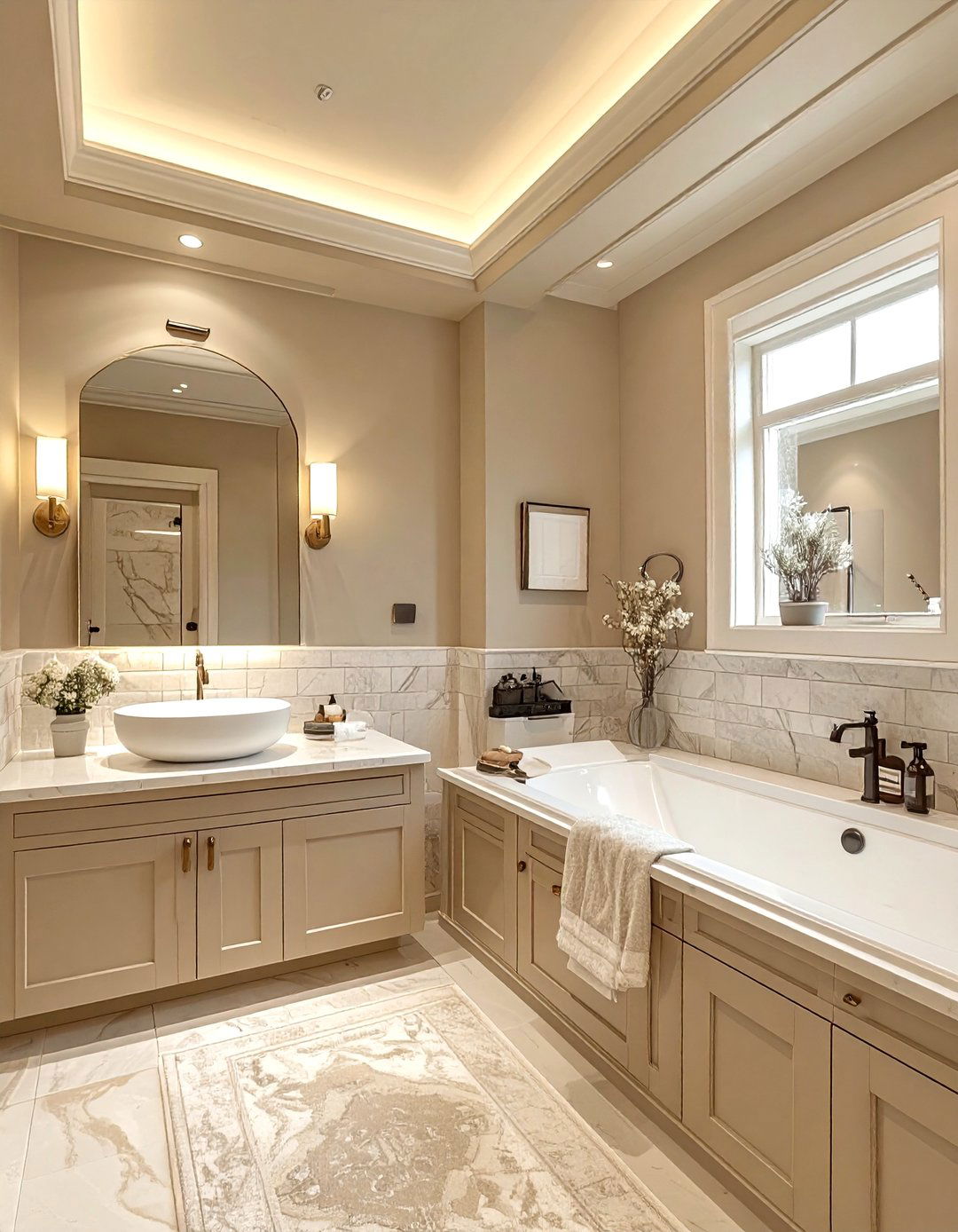 Beige bathroom ceiling - 30 beige bathroom decor ideas