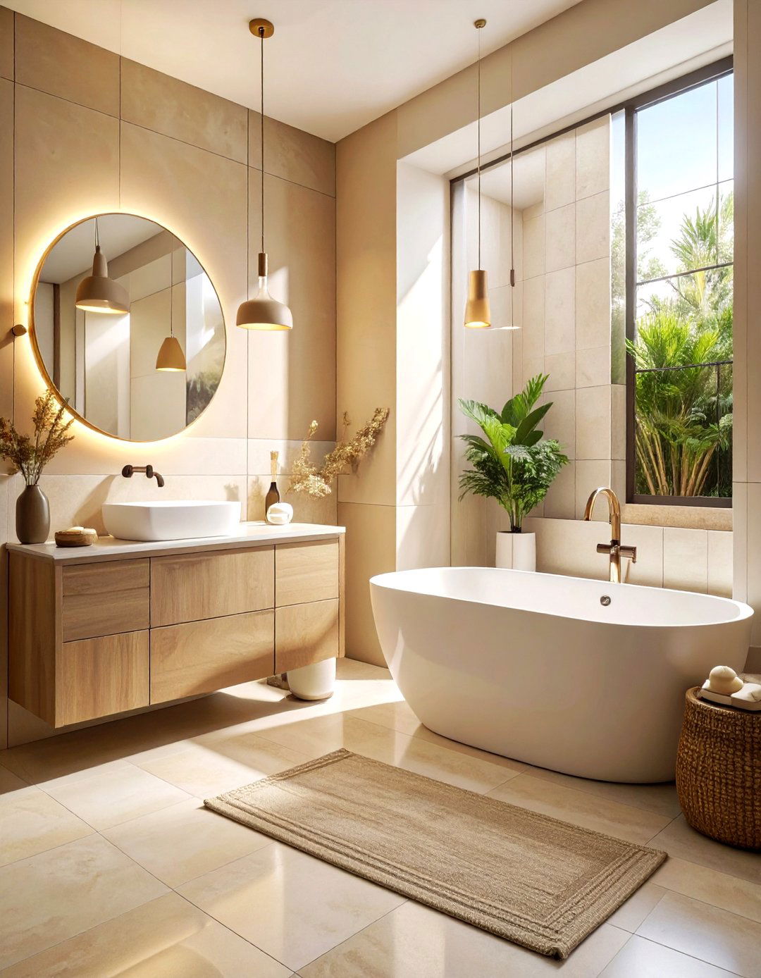 Beige bathroom design - 30 warm bathroom ideas