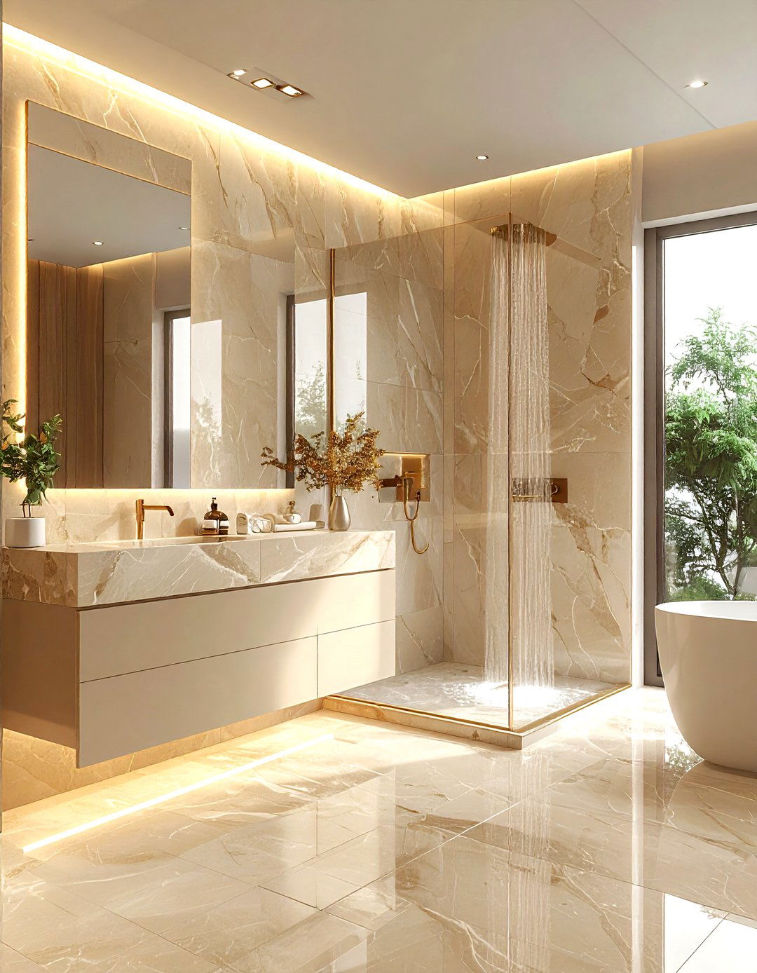 Beige bathroom luxury - 30 beige bathroom decor ideas