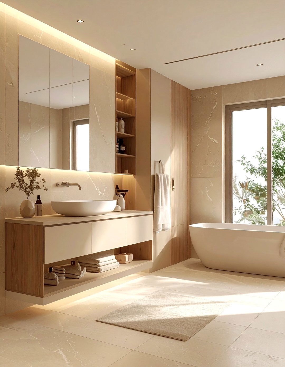 Beige bathroom minimalist - 30 beige bathroom decor ideas