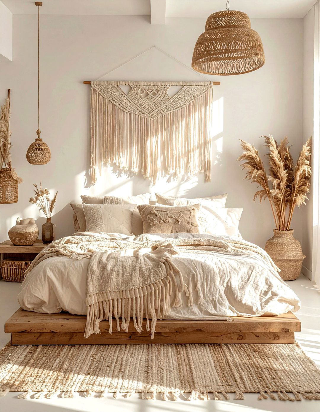 Beige boho bedroom - 30 beige decor ideas