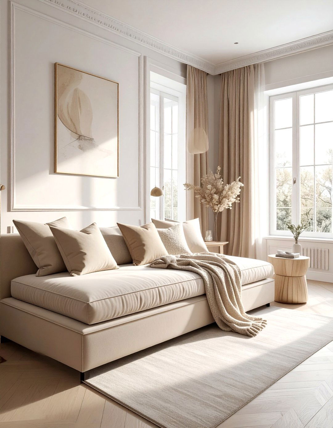 Beige daybed living room - 30 beige living room furniture ideas