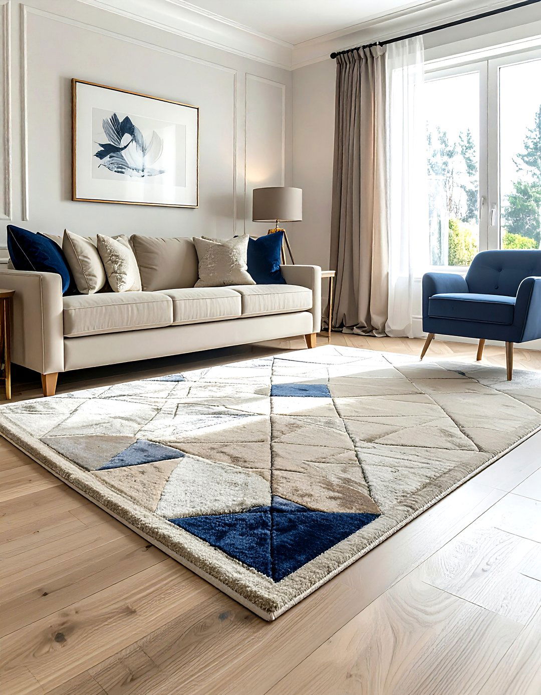 Beige diamond rug - 30 neutral rug ideas