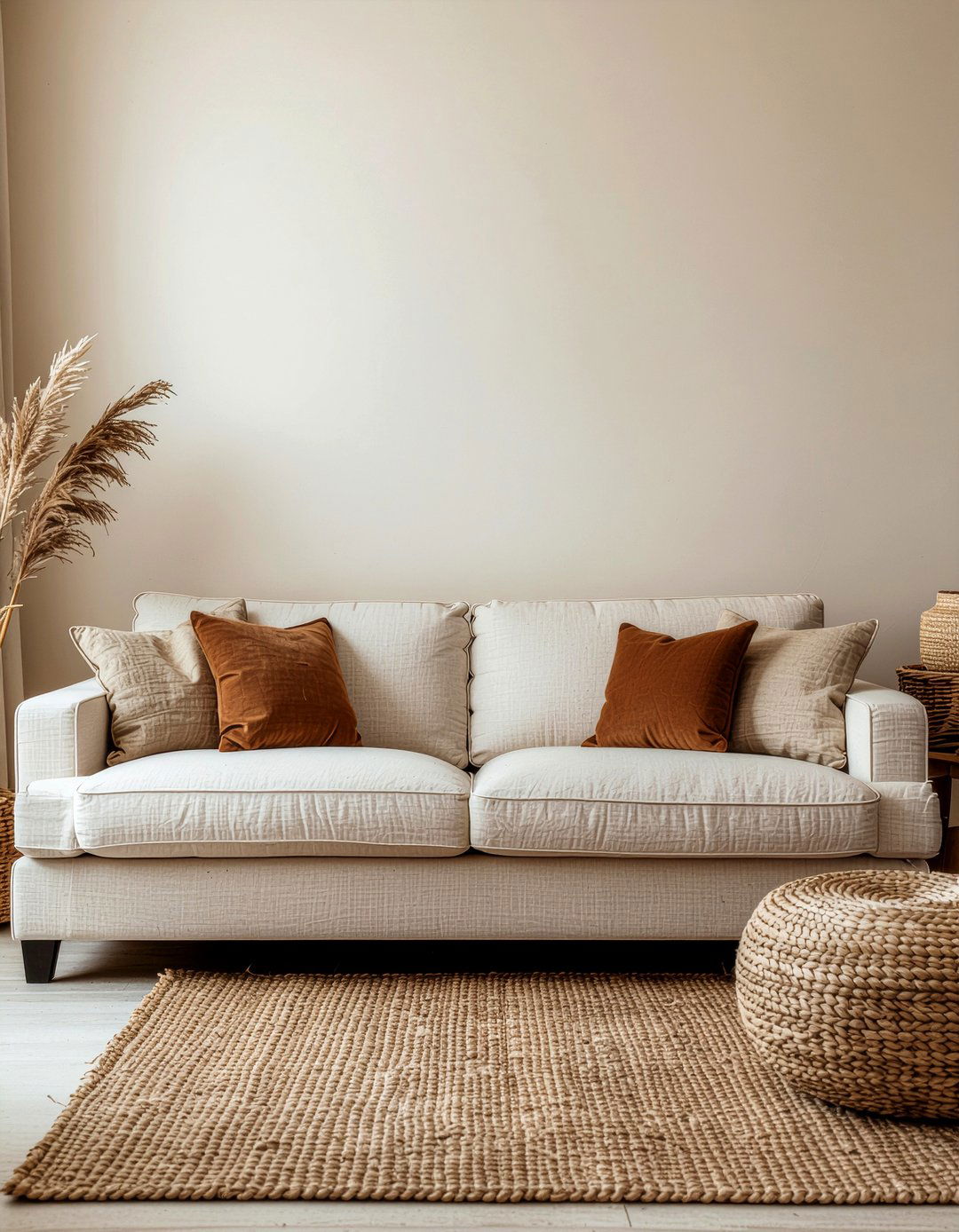 Beige fabric sofa - 30 fabric sofa living room ideas