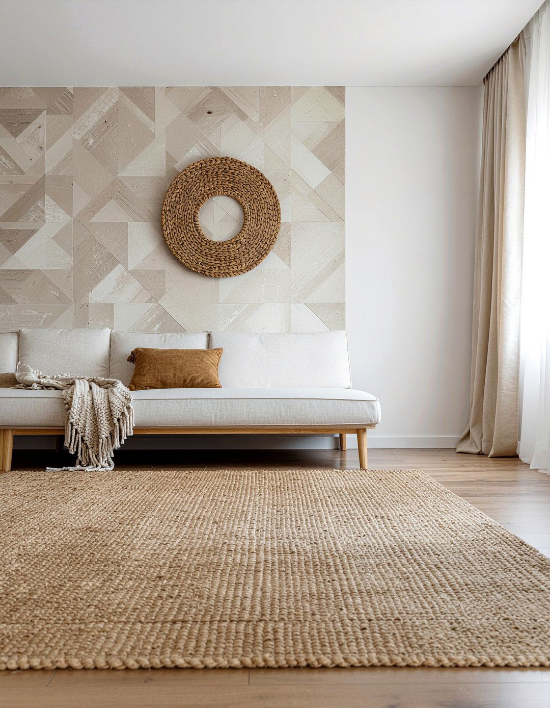 Beige geometric wallpaper - 30 living room geometric wallpapers