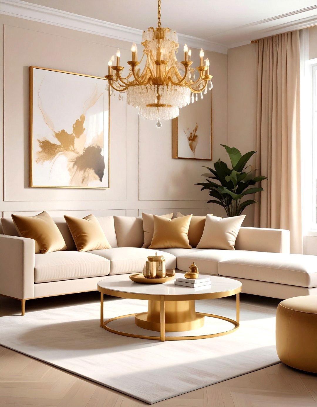 Beige gold living room - 30 modern beige living room ideas