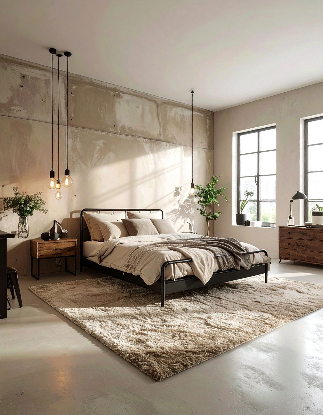 Beige industrial bedroom - 30 beige bedroom decor ideas