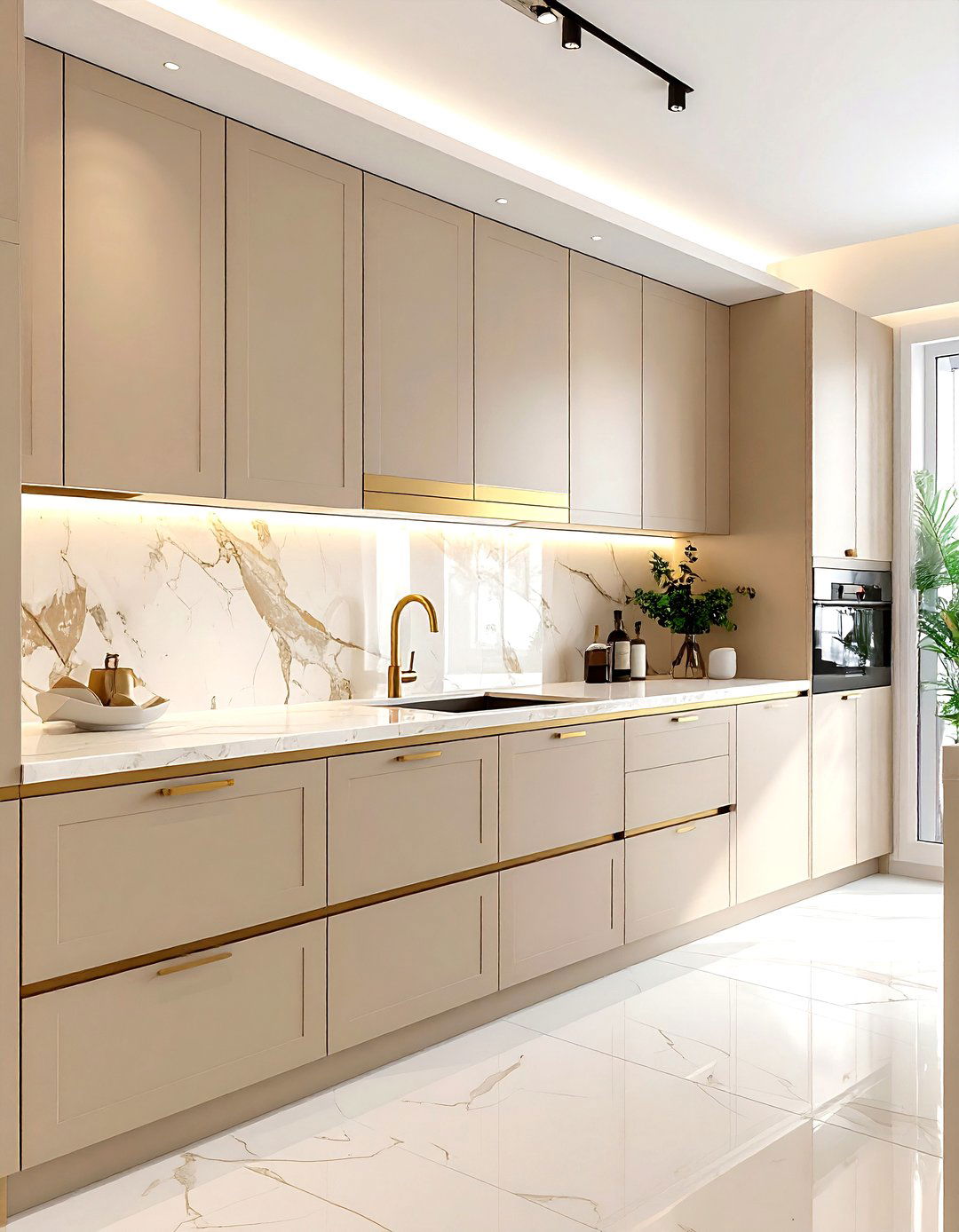 Beige kitchen cabinets - 30 beige decor ideas