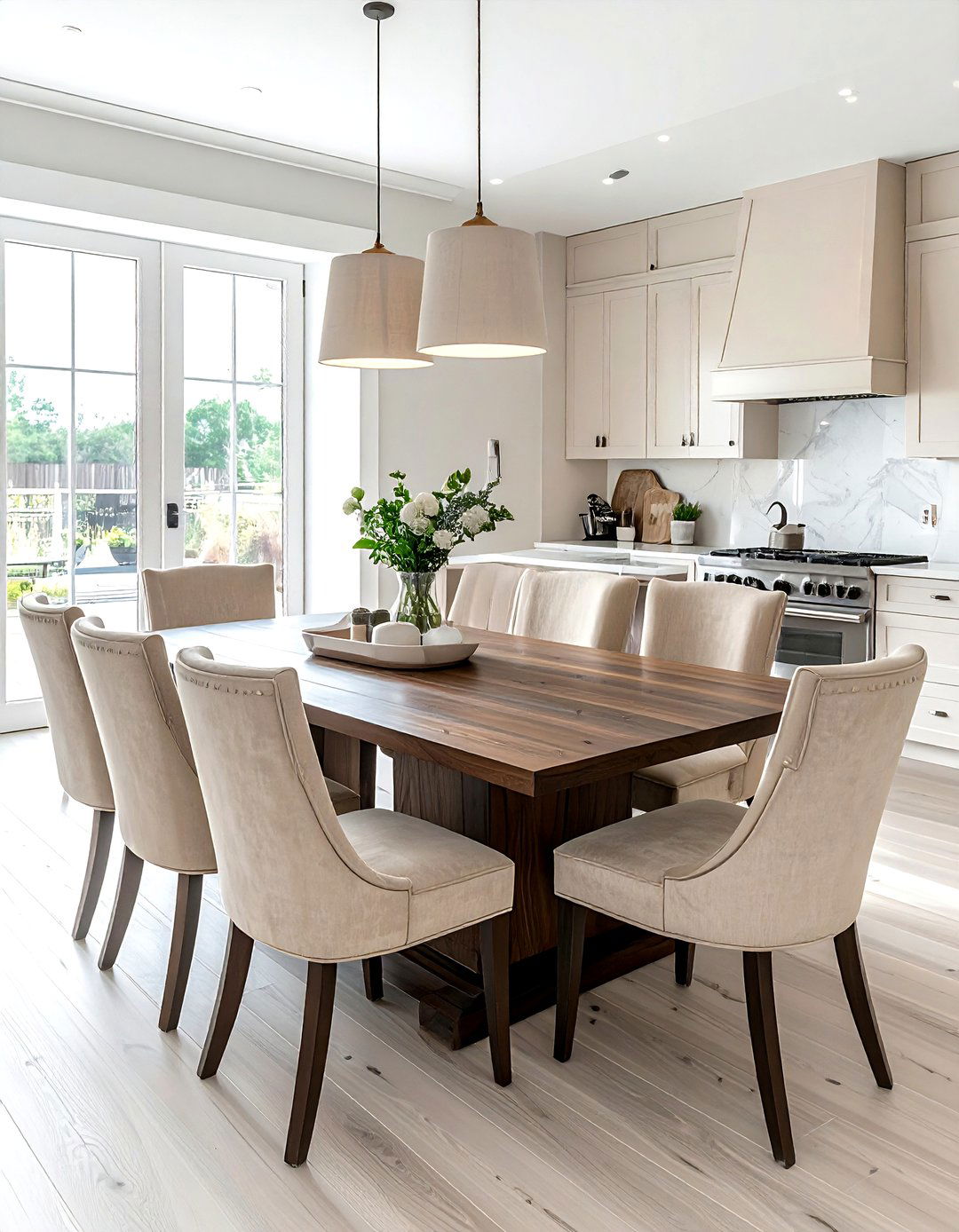 Beige kitchen dining chairs - 30 beige kitchen furniture ideas