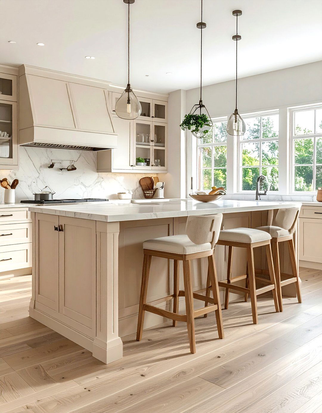 Beige kitchen island seating - 30 beige kitchen furniture ideas