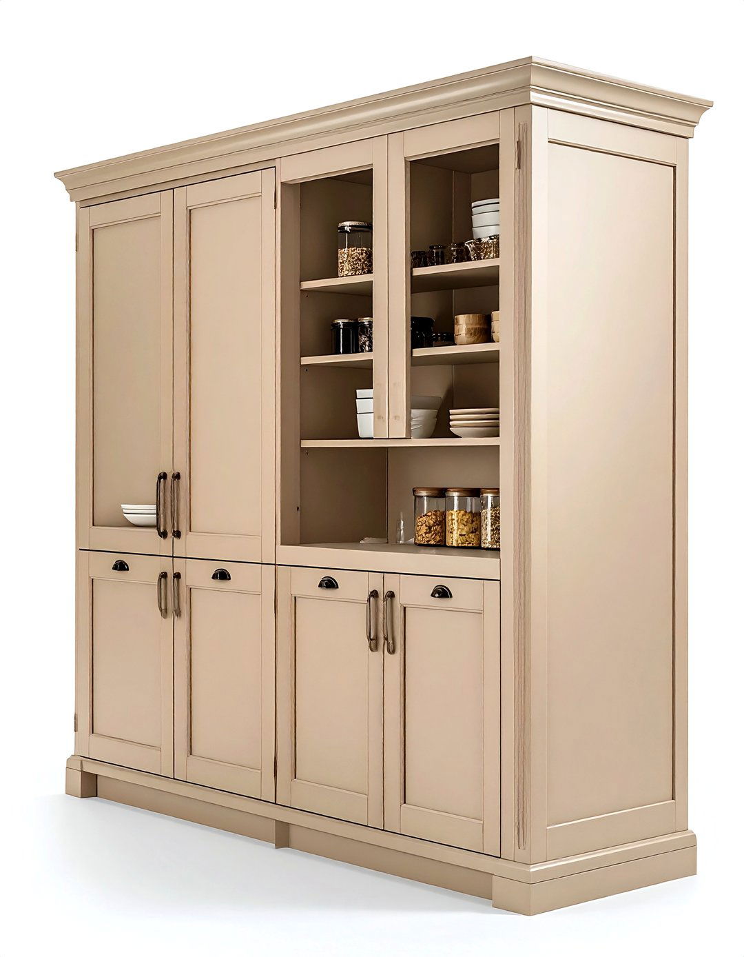 Beige kitchen pantry cabinet - 30 beige kitchen furniture ideas