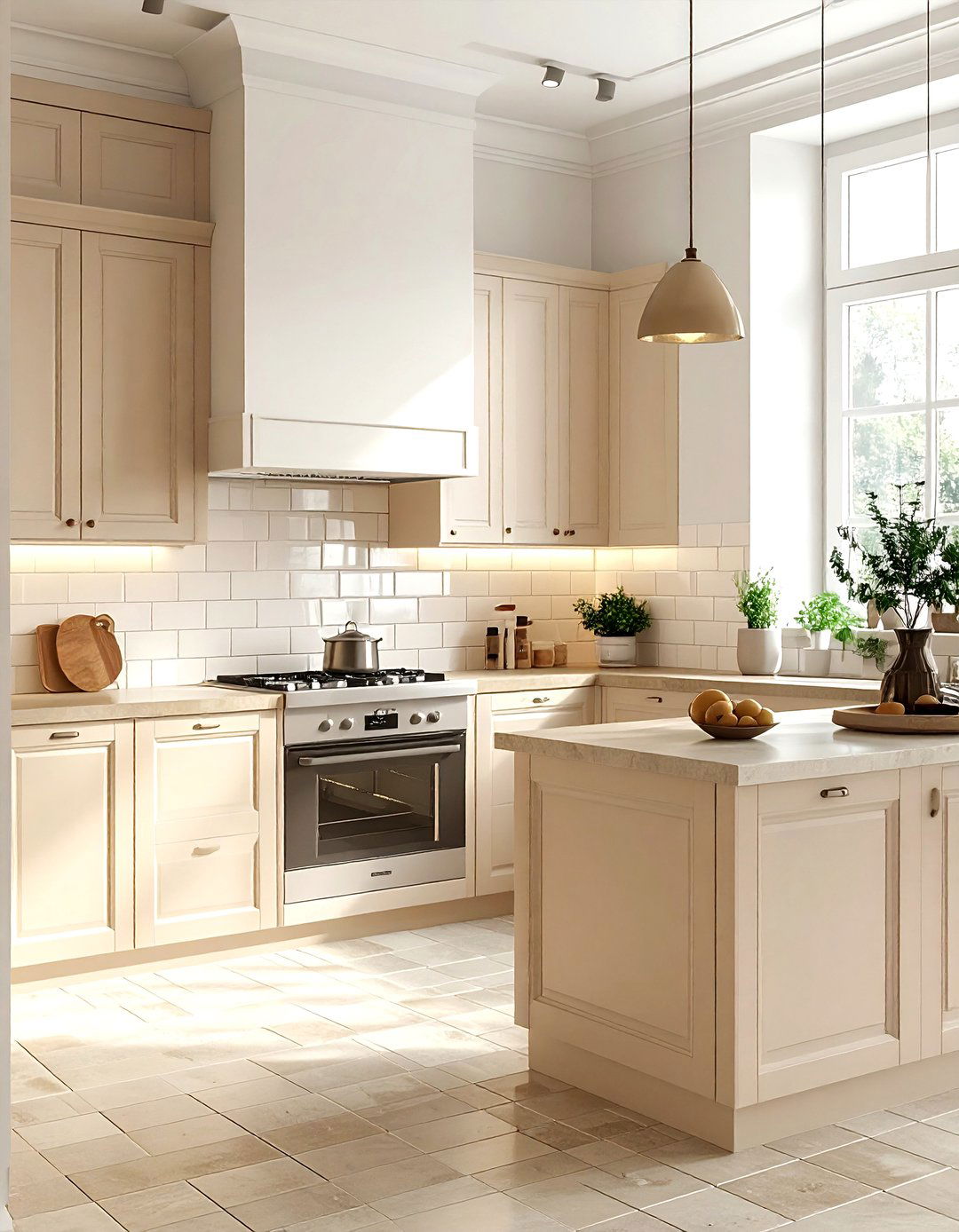 Beige kitchen with subway tile - 30 beige kitchen design ideas