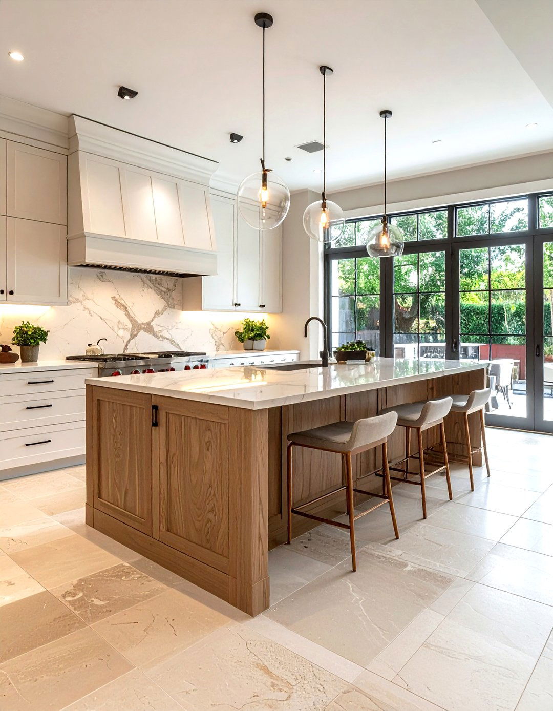 Beige limestone kitchen floor - 30 limestone floor kitchen ideas