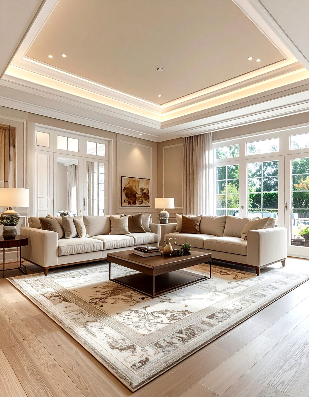 Beige living room ceiling - 30 living room painted ceiling ideas