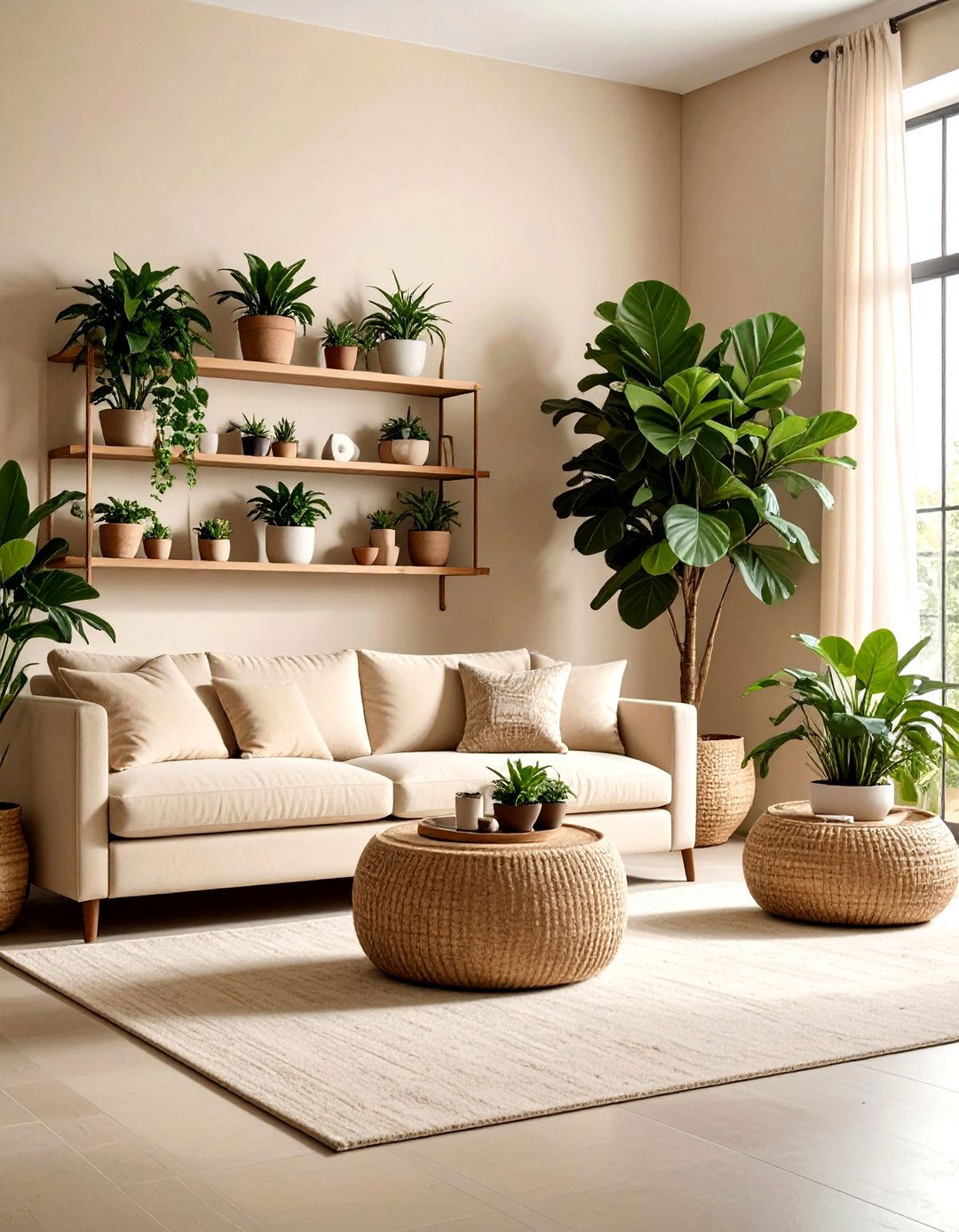 Beige living room plants - 30 modern beige living room ideas