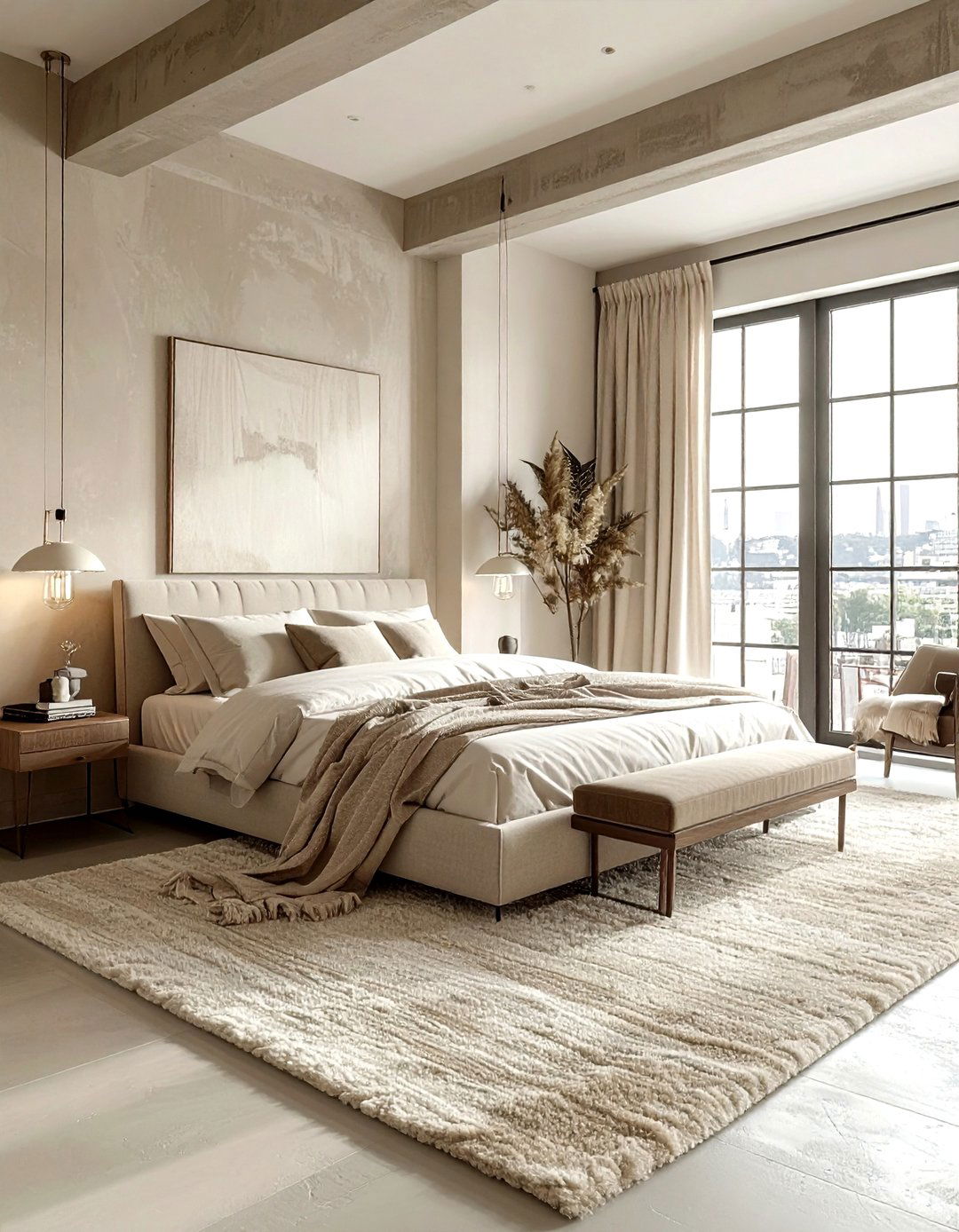 Beige loft bedroom - 30 beige bedroom decor ideas