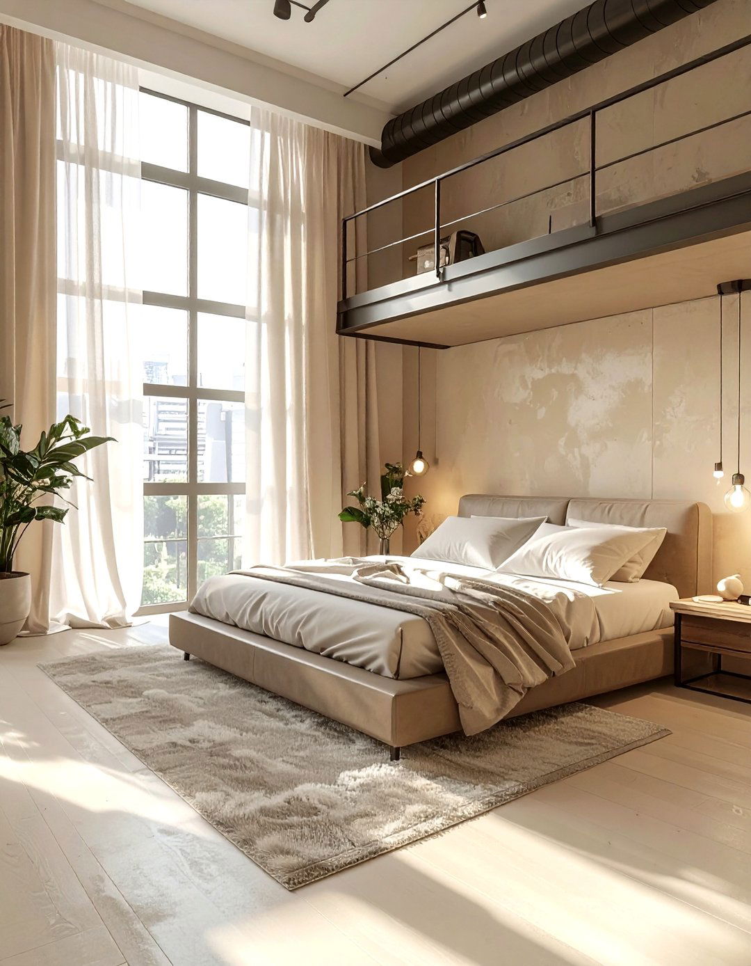 Beige loft bedroom - 30 beige bedroom decor ideas